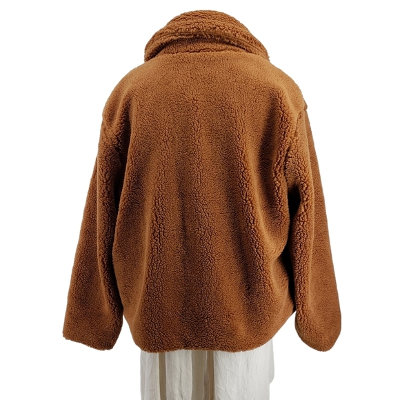 GAP Womens Size Large Camel Plush Sherpa Jacket NWT - Picture 5 of 10